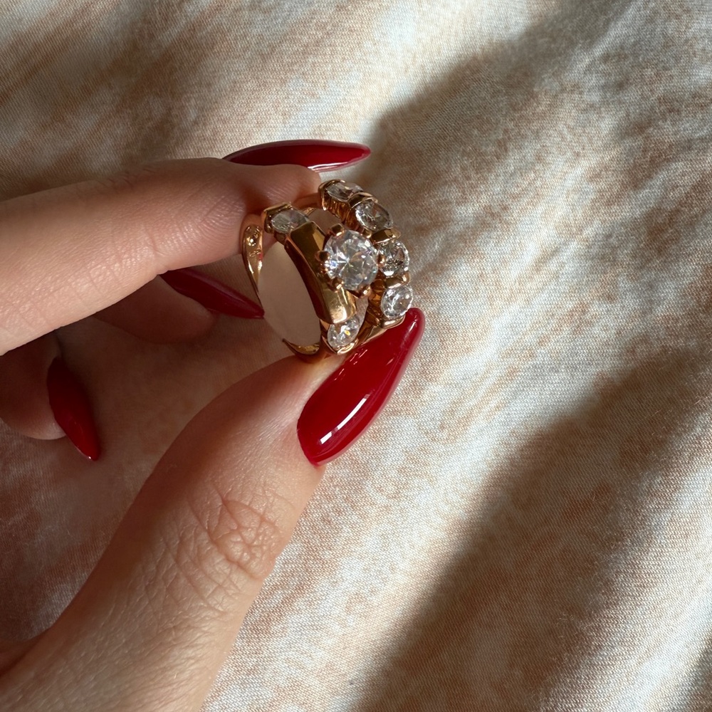 Gold and Silver Diamond Halo Ring